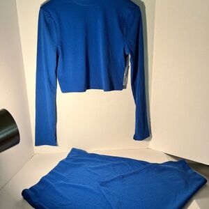 2 Piece Top W Long Matching Skirt Royal Blue Size Medium New with Tags